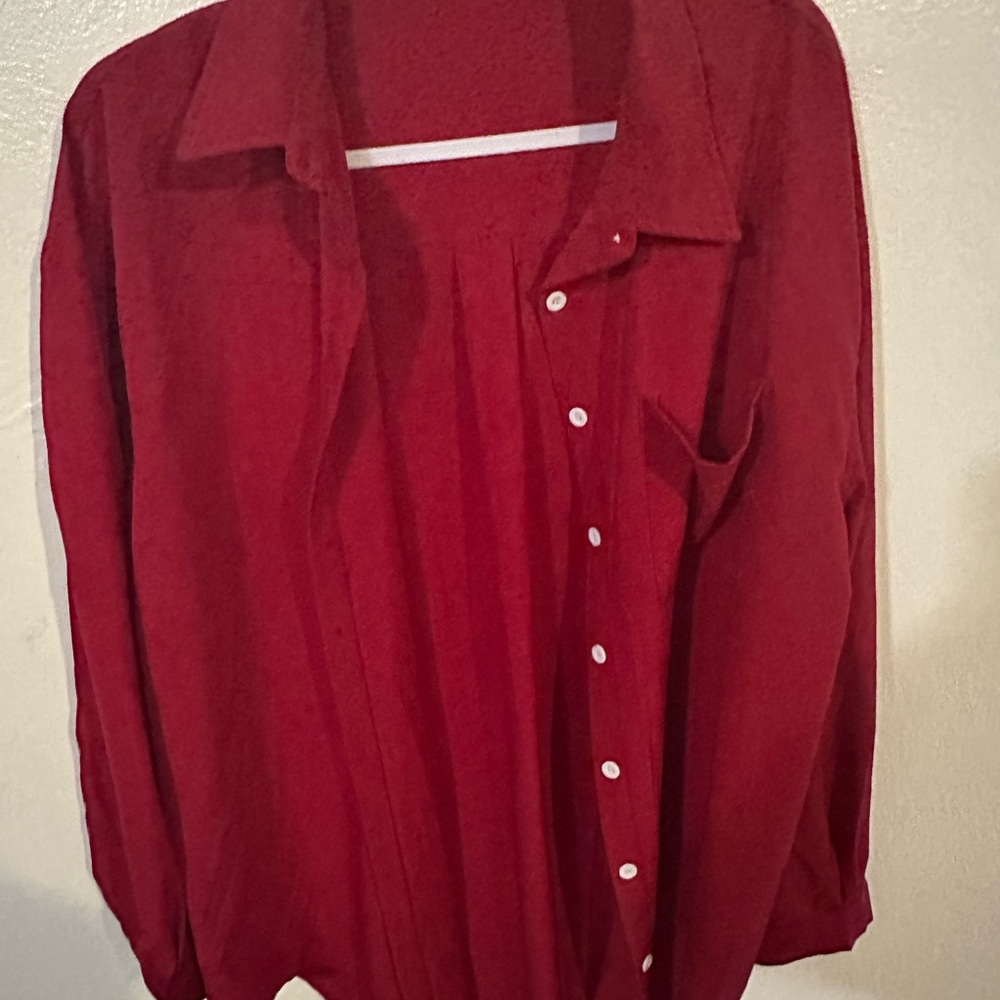 Red Button-Up Shirt